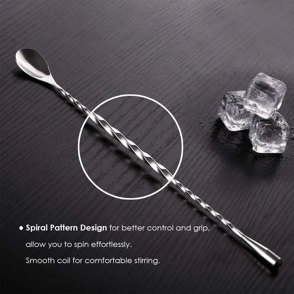 factory stainless steel Twist Stirring stick coffee cocktail bar tool  mixing stirrer spoon Bartender spoon
