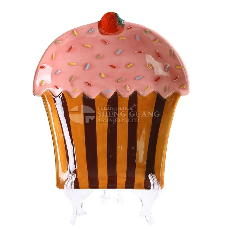 Ceramic cake design with painting dolomite cake fruit plate ice cream plates  Birthday Plate