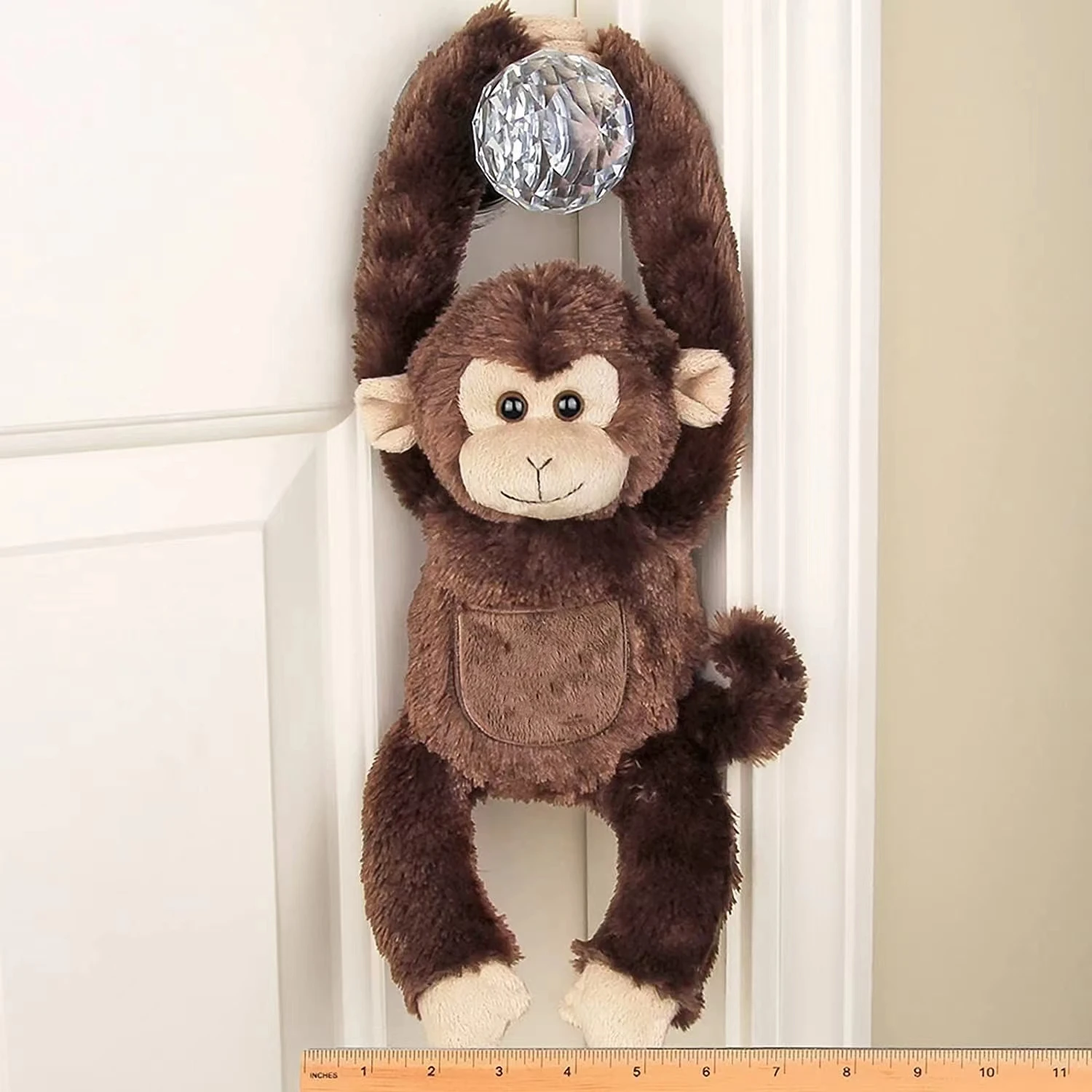 Customized any size brown soft monkey doll with small pocket stuffed animal toy plush monkey OEM design professional factory