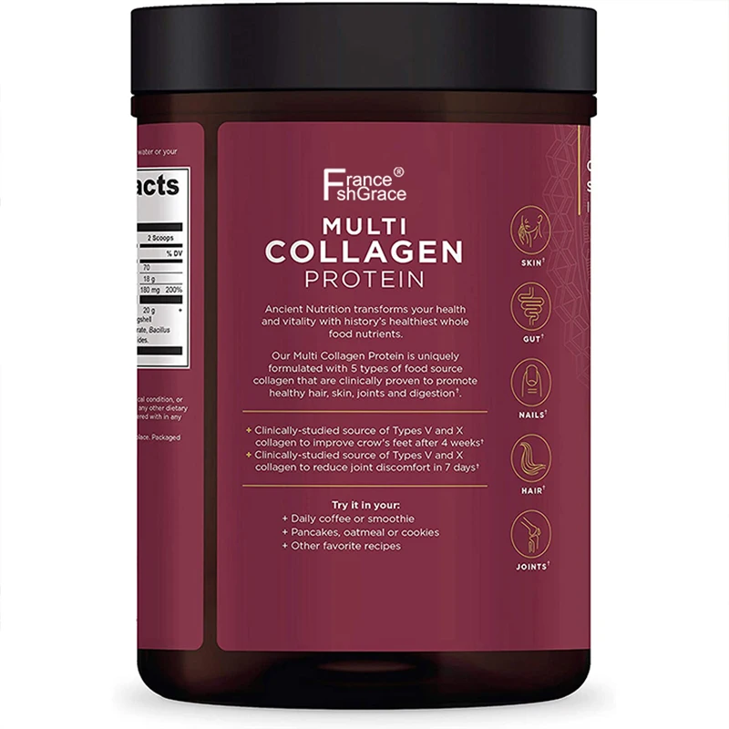 Collagen Powder Protein with Probiotics Unflavored Multi Collagen Protein with Vitamin C Hydrolyzed Collagen Peptides Supports S