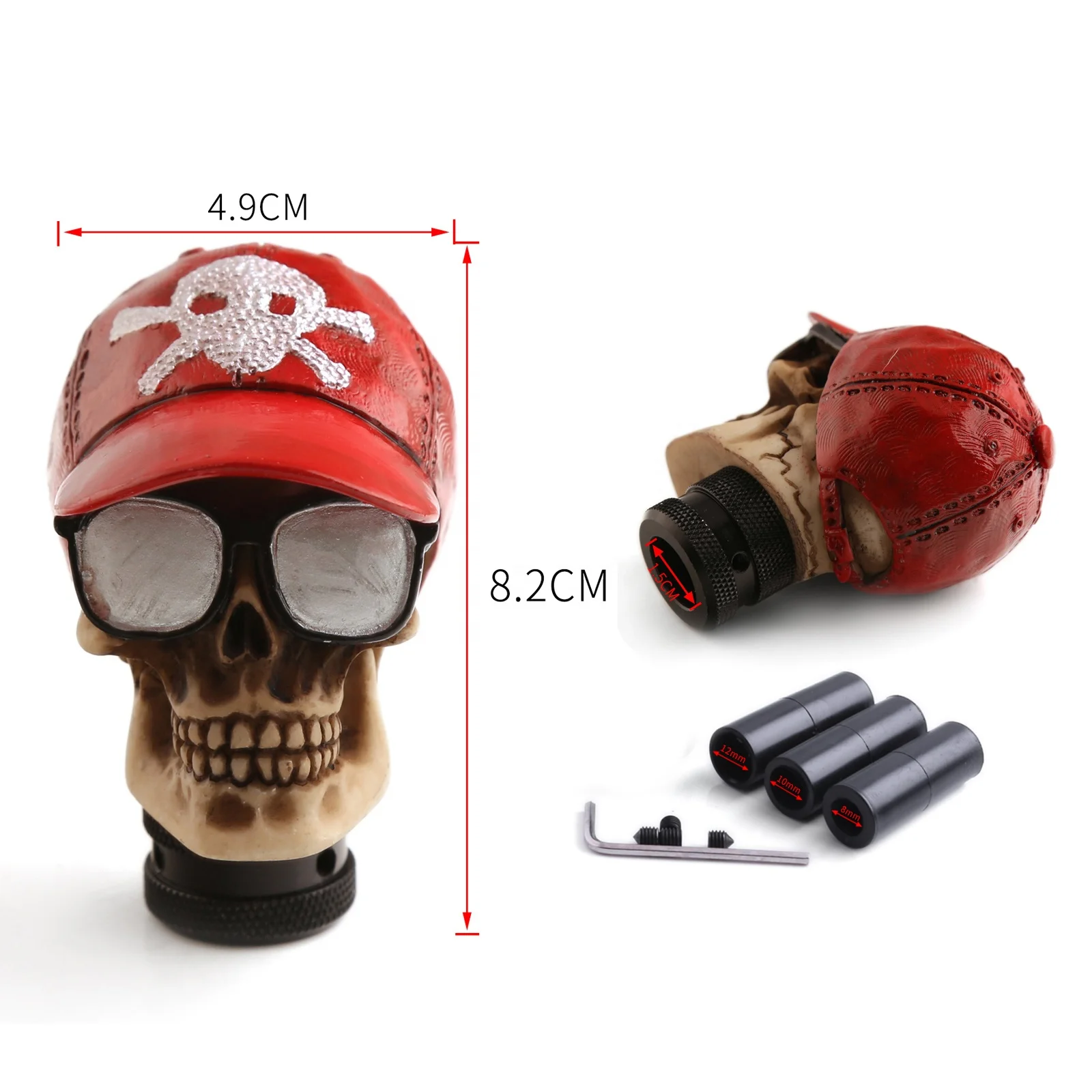 Dtouch Universal Car skull manual gear shift knob Manual Gear Shift Knob  Shifter Handle Lever Stick with 3 Adapters