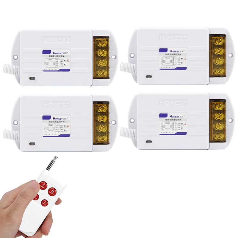 4-channel remote control switch 75V-400V remote control AC contactor switch wireless control of four-way electrical appliances