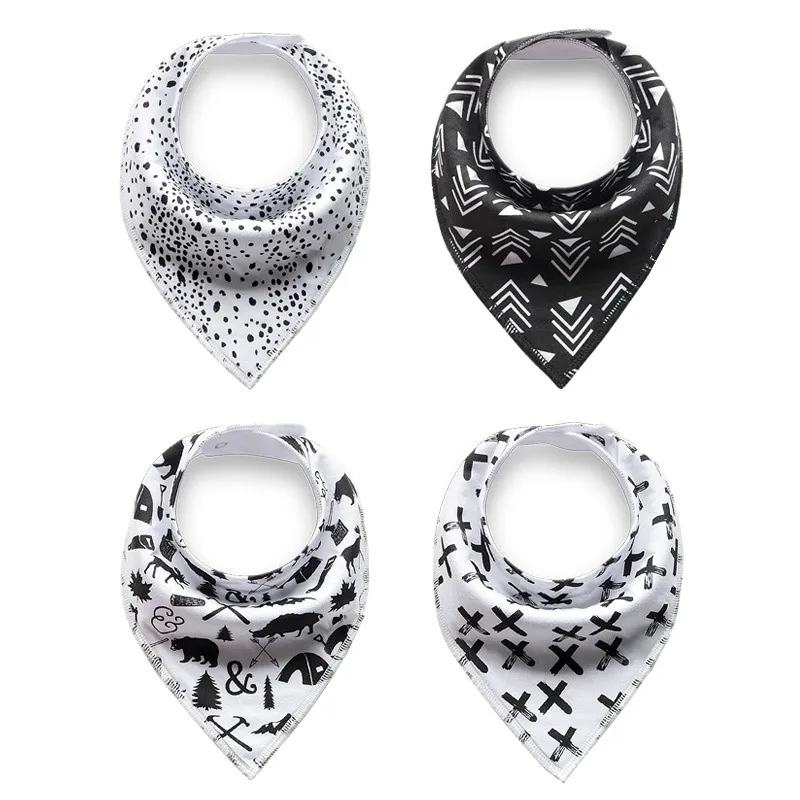 Европа Мода Стиль Супер мягкий простой нагрудник с принтом для младенцев бандана хлопок