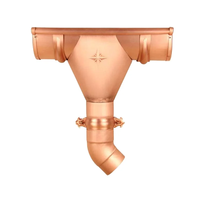 building materials of copper rain gutter and downspout