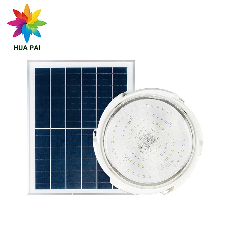 HUAPAI Solar Indoor Ceiling Smart Modern PC ABS 40w 60w 100w 200w 300w LED Solar Panel Ceiling Light