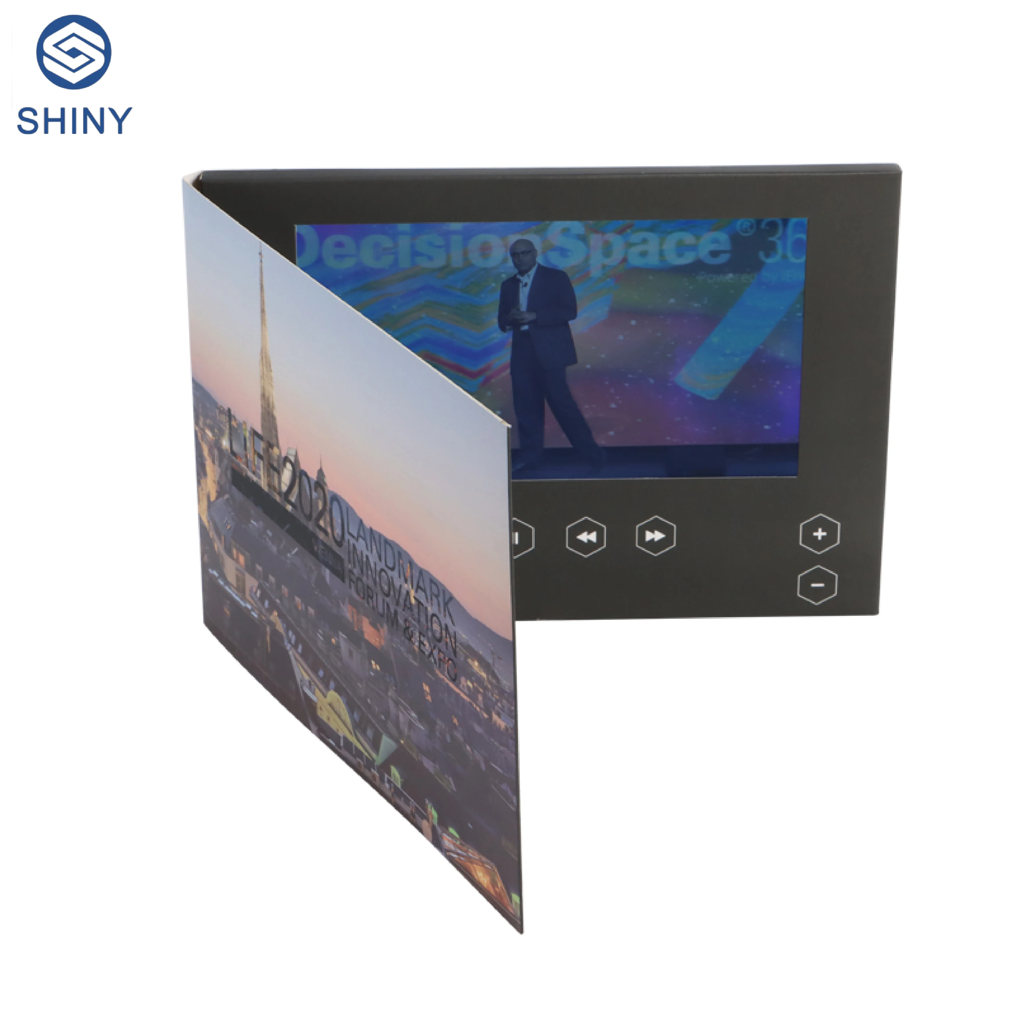 Custom Printing Wedding Invitation Greeting Card LCD Screen Video Book 7 inch IPS Screen Video Brochure
