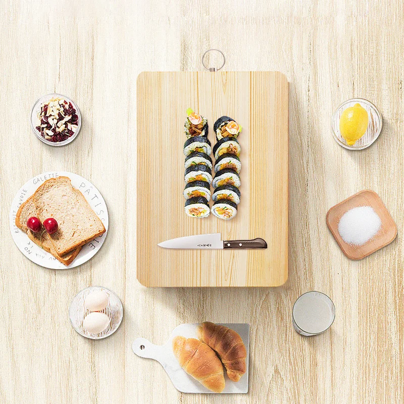Wholesale Ecofriendly Reusable Fashionable Rectangle Bamboo Cutting Board With Handle for Home,restaurant,hotel