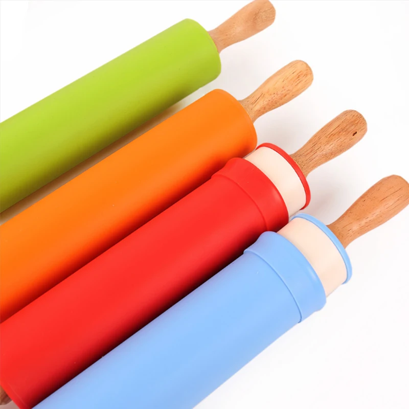 Baking & Pastry Bake Cake Tools Dough Roller Silicone Rolling Pin
