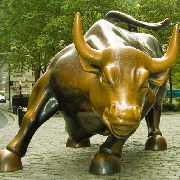Wholesale Large Cast Bronze Wall Street Bronze Bull Statue Sculpture For Outdoor Garden Decoration