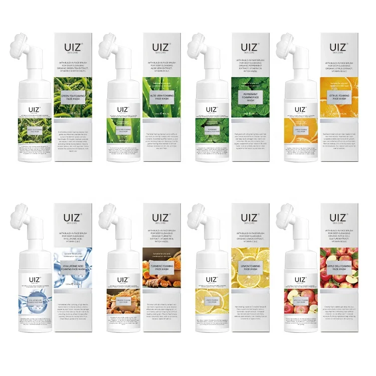 NEW 2-In-1 Natural Organic Gentle Herbal Fruit Amino Acid Medicated Face Wash Brush Facial Cleanser Foam Mousse Makeup Remover