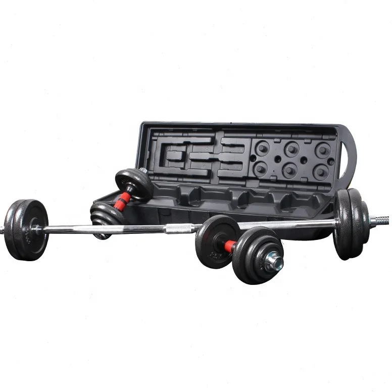 Factory Wholesale Free Weights Adjustable 50KG Chrome Dumbbell Barbell Set