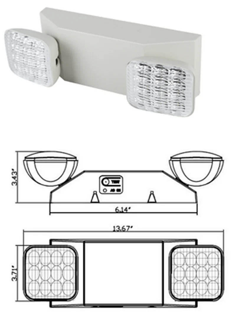 UL перезаряжаемый Двойной аккумулятор для фар резервный светодиодный аварийный фонарь