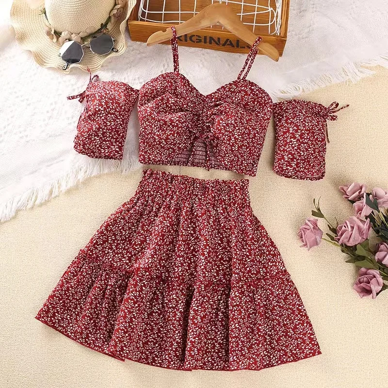 Summer 2023 Fashion 6 8 10 12 Years Old Age Child Teenage Clothing Short Designs Frocks for Girls Kids Flower Teen Girls Dresses