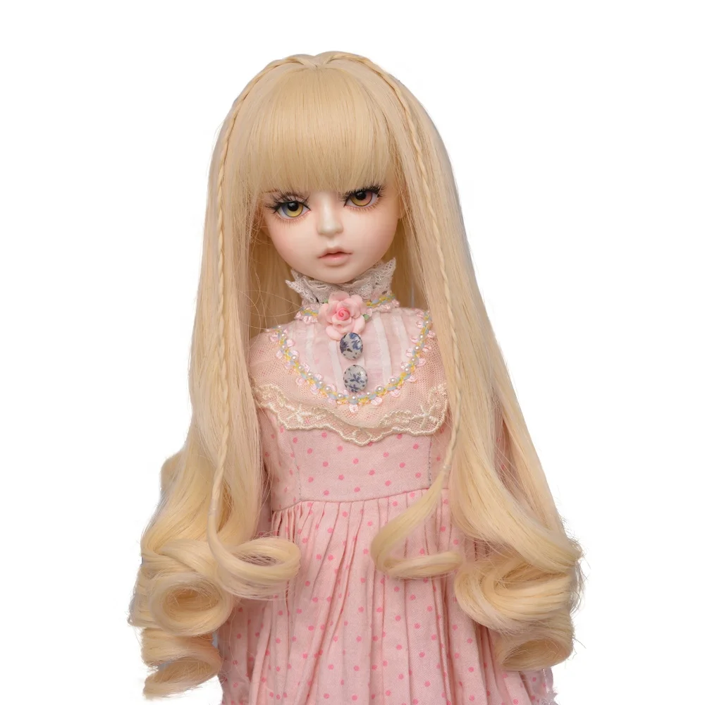 Hot sales synthetic black to red deep curly 1/3 bjd doll wigs