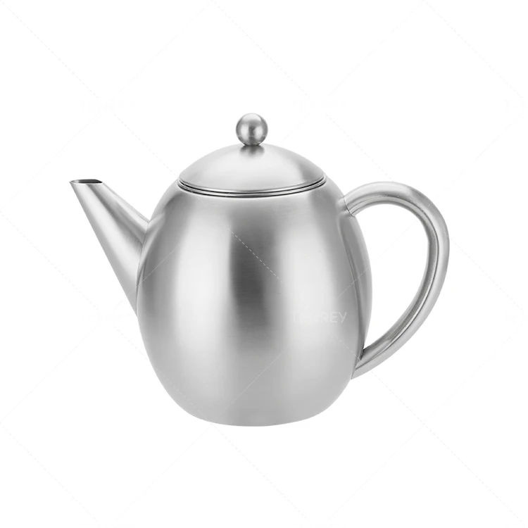 Tenrey 500ml Tea Maker Double Wall Teapot Stainless Steel Teapot with Removeable Infuser