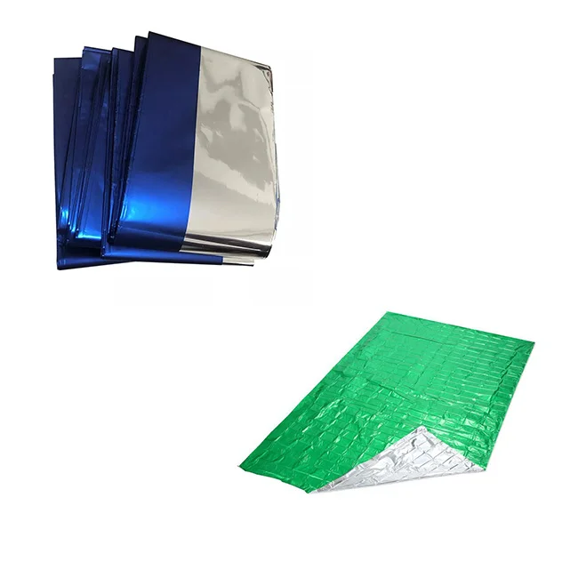 Aluminum Metallized PET12um Emergency Thermal Mylar Blanket Sleeping Bag Tent Ponchos