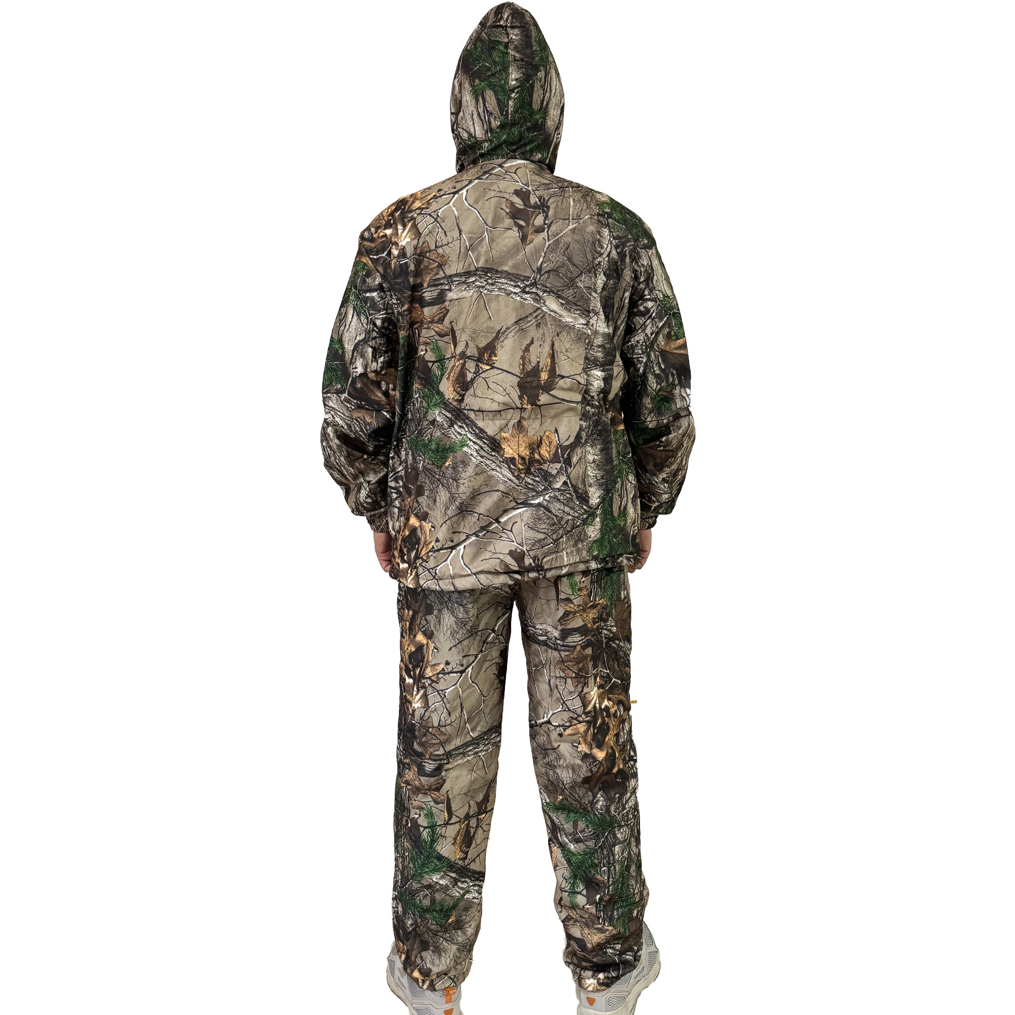 Outdoor Hunting Clothes Jacket and Pants Suit Tree Camouflage Hunting Jackets Men Waterproof Fleece Fishing Hunting Hoodie