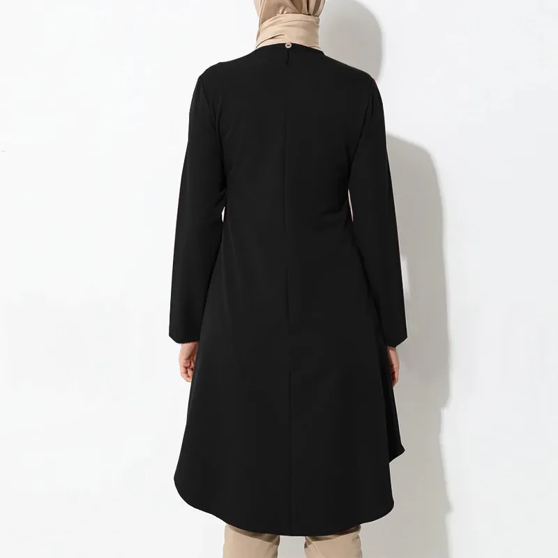 Wholesale Summer Muslim Dovetail Pleated  Islamic Clothing Muslim Blouses Women Long Sleeves Tops