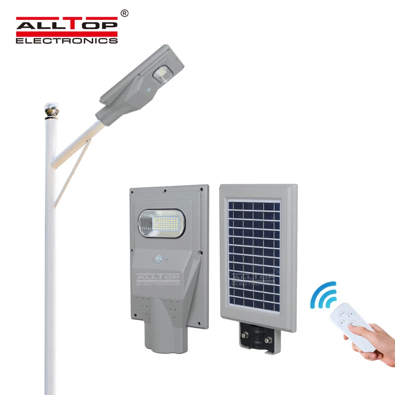 ALLTOP High Lumen Ip65 Waterproof Parking Lot SMD 30w 60w 90w 120w 150w Dimmable All In One Solar LED Street Light
