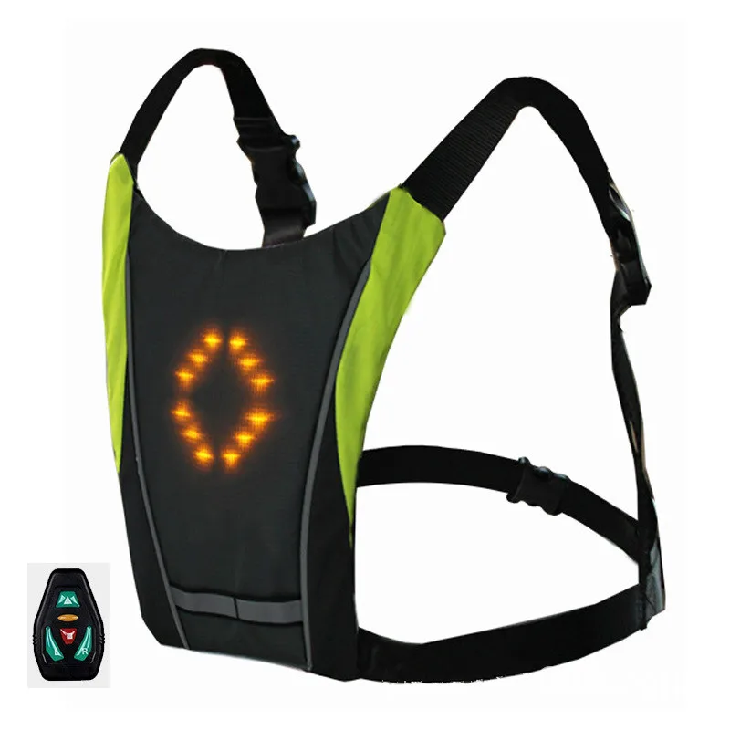 LED Wireless Reflective Luminous Safety Warning Direction Bicycle Led Turn Signal Vest for Night Cycling
