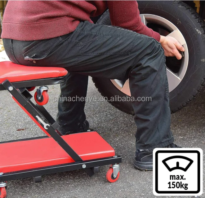 Workshop Creeper Padded Steel Frame Car Creeper Workshop Wheeled Lounger Montage Lounger
