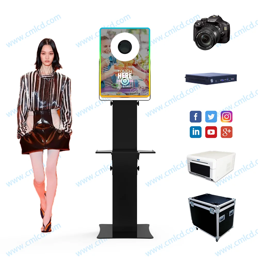Factory Direct Sale DSLR photobooth machine 13.3 inch magic mirror photobooth  LED flash ring light Photo Booth