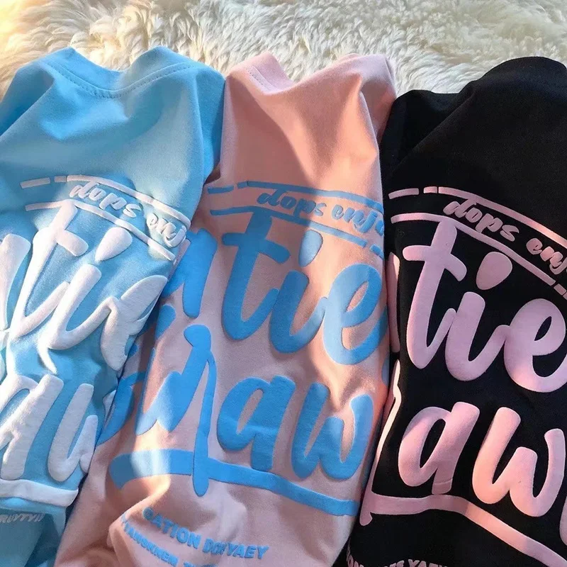 Custom high quality oversize  100%cotton T shirt heavyweight  graphic screen print streetwear blank puff print drop shoulder men