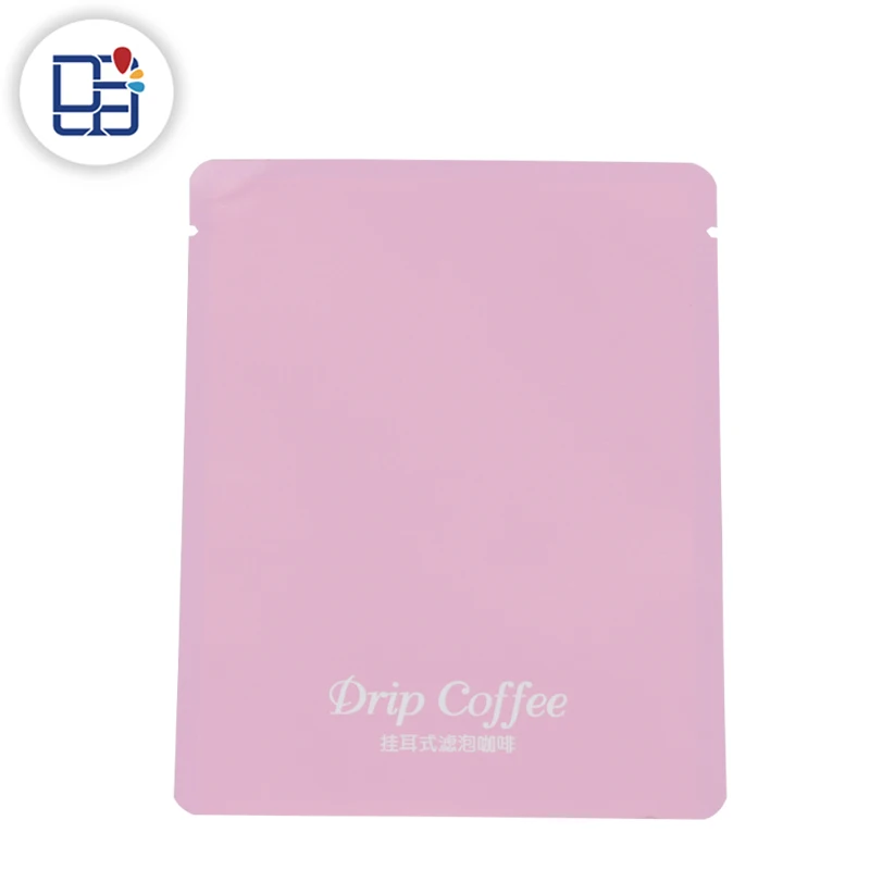 Custom Printing Matte Aluminum Foil Sachet Heat Seal Hanging Ear Drip Coffee Filter Bag Coffee Powder Bag