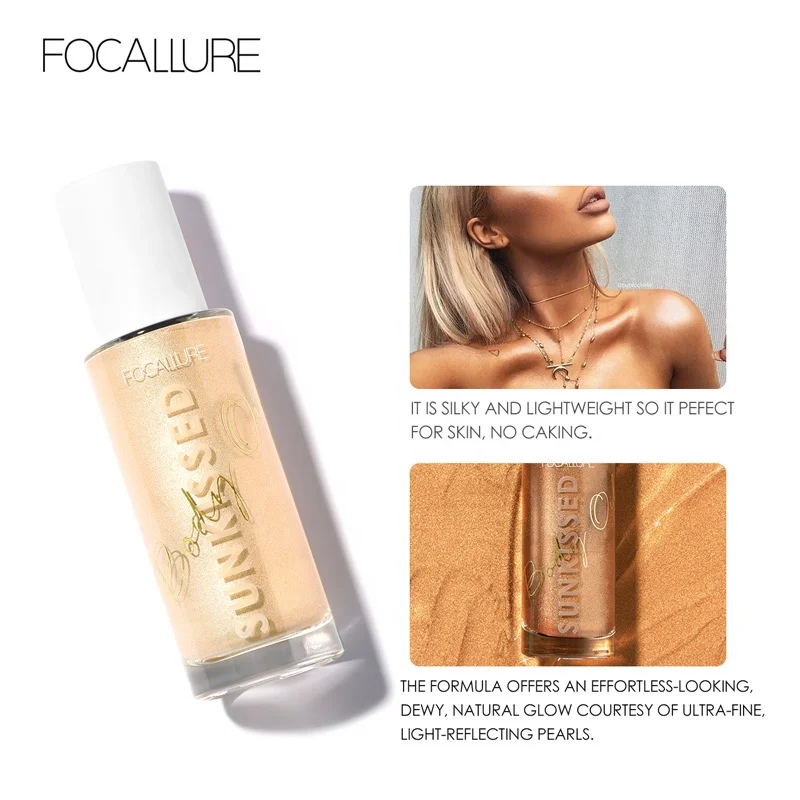 
FOCALLURE 2019 New Fashion Wholesale Glitter Body Highlighter Oil for Summer Use 
