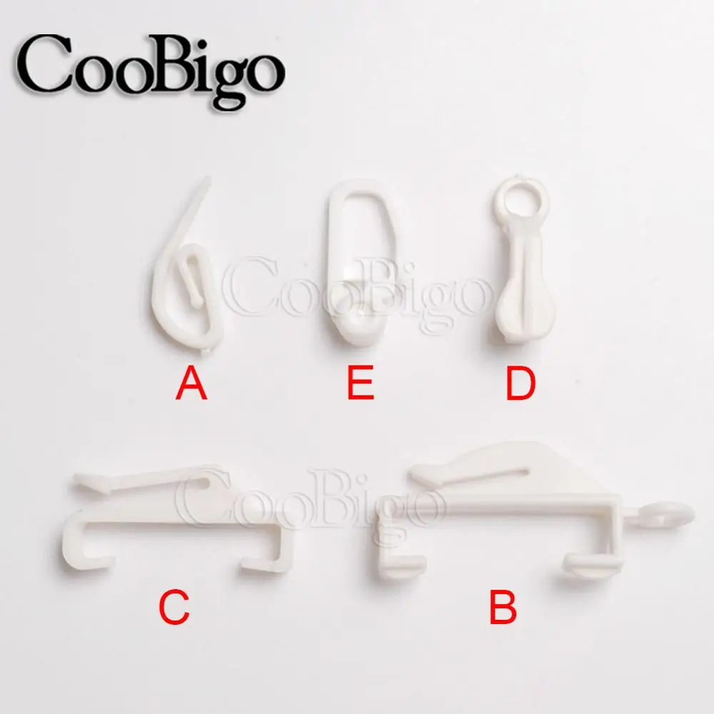 Plastic White Curtain Hook Clips Window Rods Curtain Hanging Ring Loop Glide Door Bathroom Shower Home Accessories