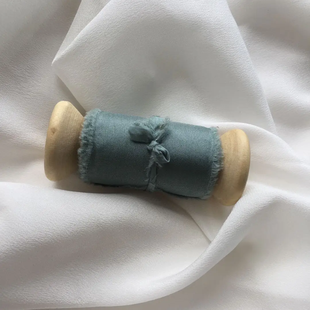 Habotai Silk ribbon in customized size width and length belt for dress diy flower bandage hot sale frayed edge