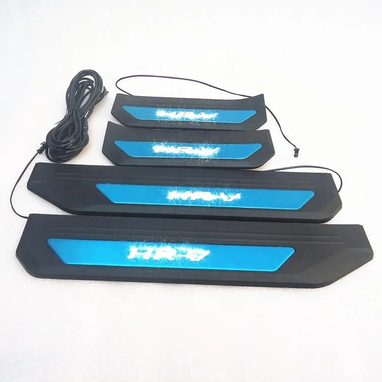 stainless steel scuff plates led door sill plates for hrv vezel 2014-2018