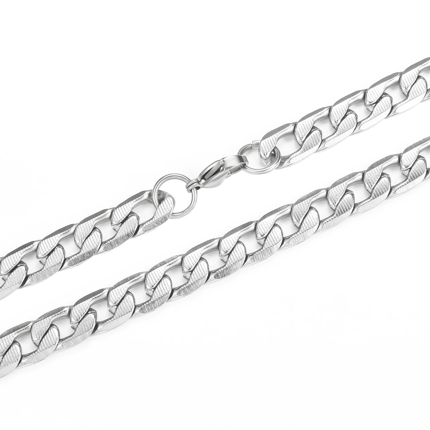 Горячая распродажа Новое поступление серебряное Фигаро из нержавеющей стали звено цепи ожерелье мужские ювелирные изделия ожерелье