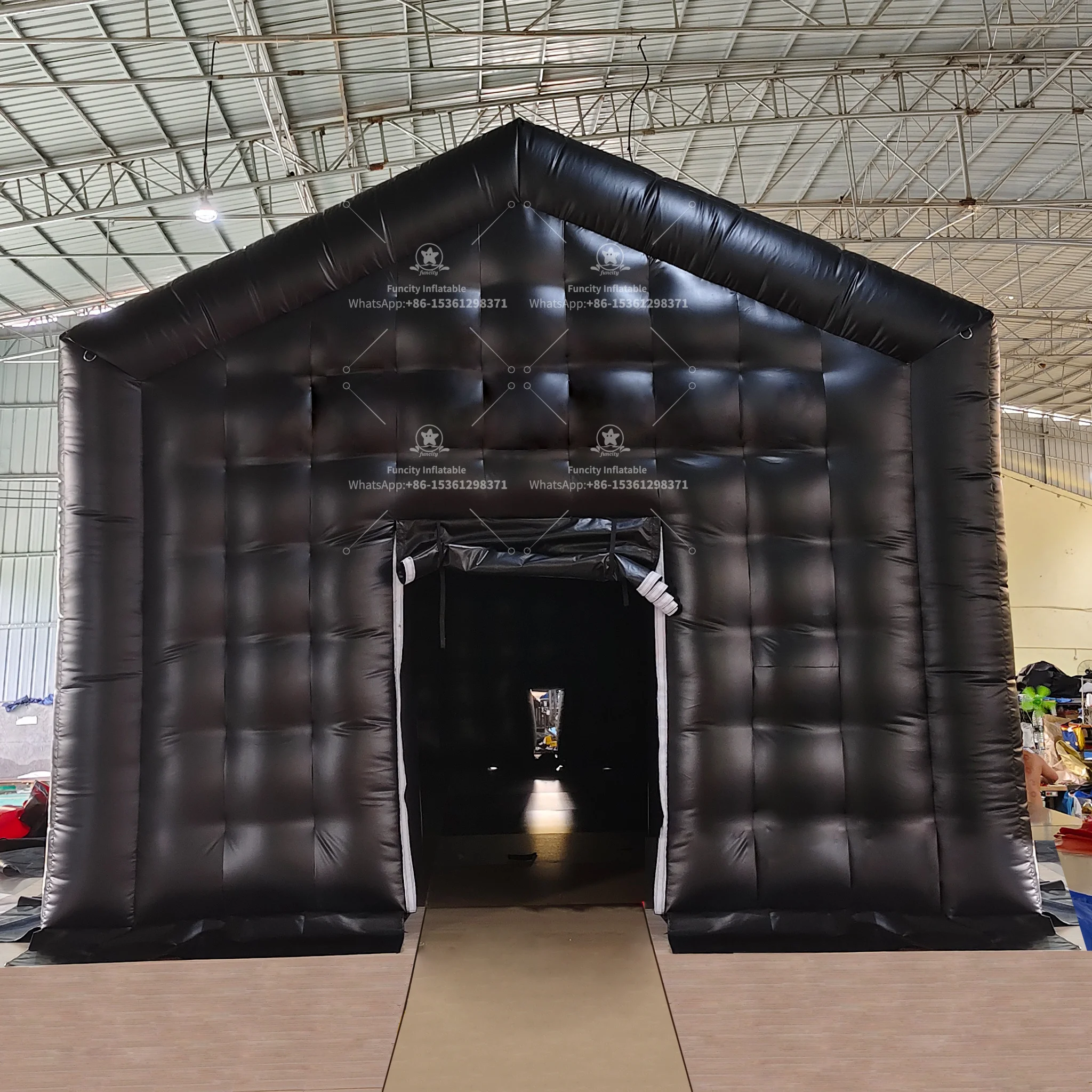 Funcity 18ft Commercial Grade PVC Material Black Mobile Disco Night Club Tent Party Inflatable Nightclub Tent