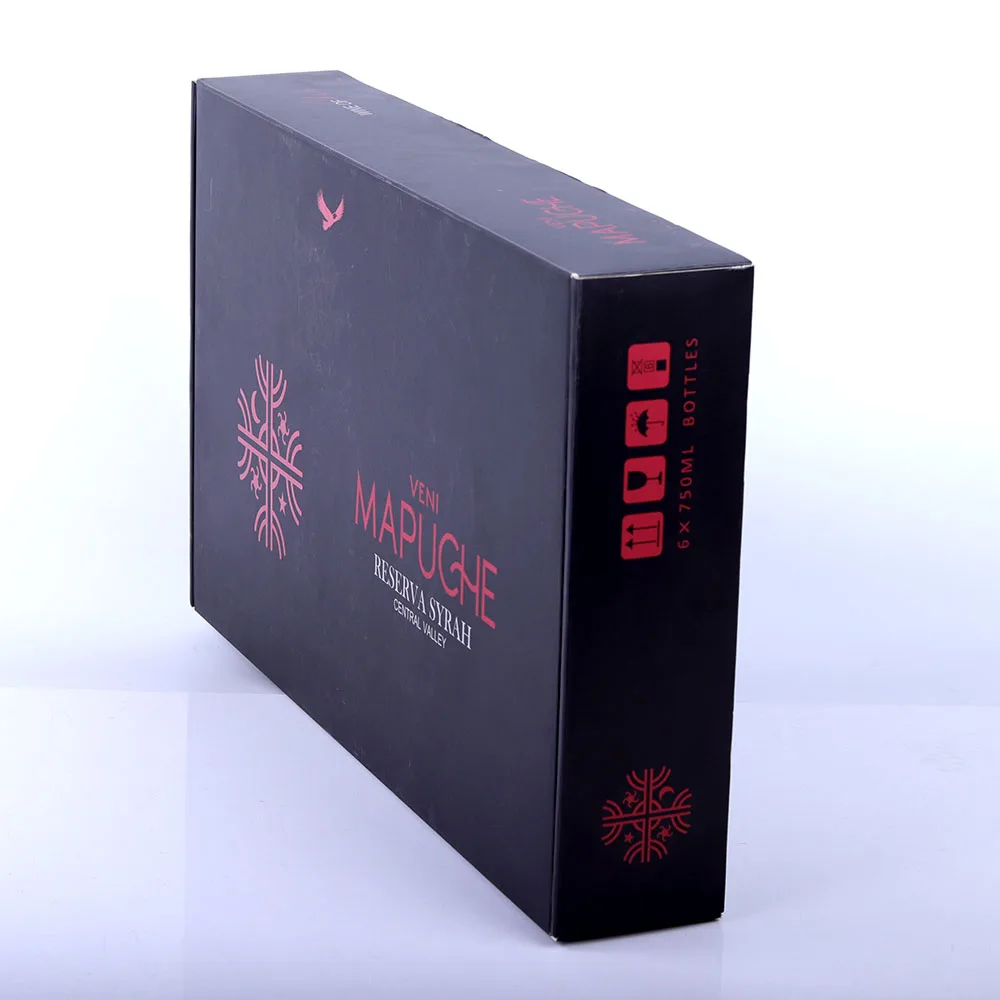 OEM Private Logo Cardboard Paper Packaging 6 Bottles Wine Shipping Box for