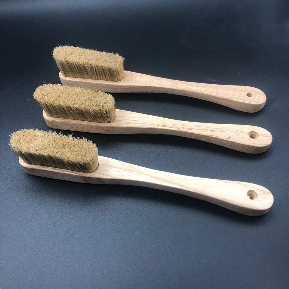 wooden handle climbing chalk brush bamboo wood boars bristle hair chalk brush climbing
