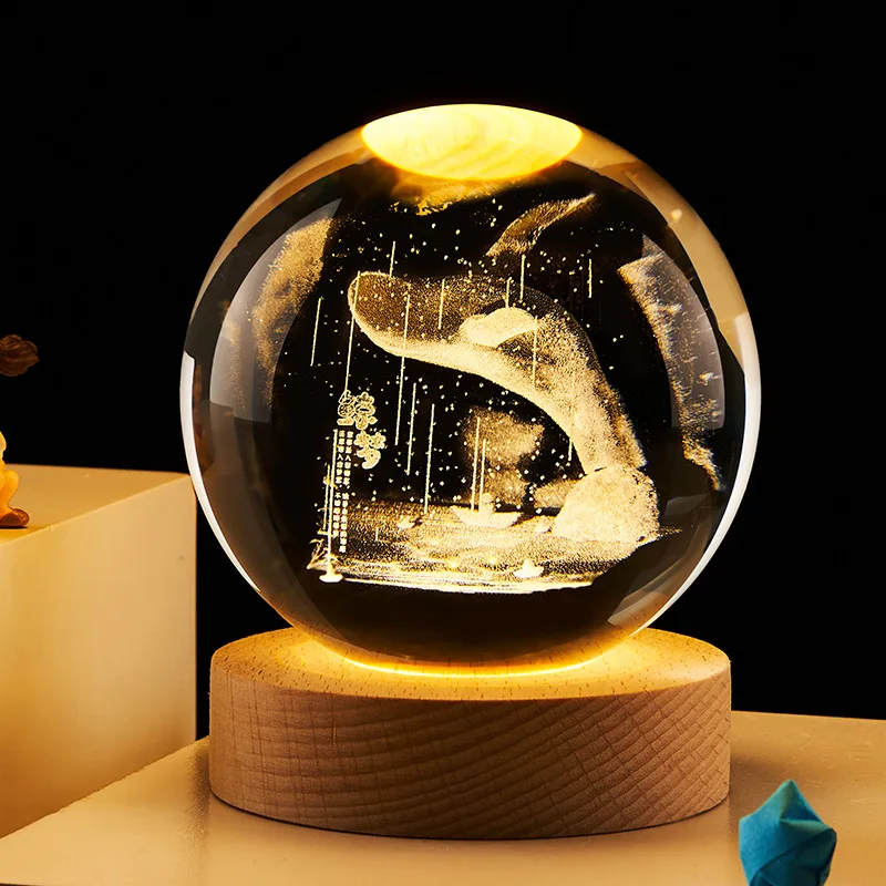 Honor Of Crystal Высокое качество оптовая продажа 3D светящийся хрустальный шар орнамент практичный и креативный Выпускной подарок