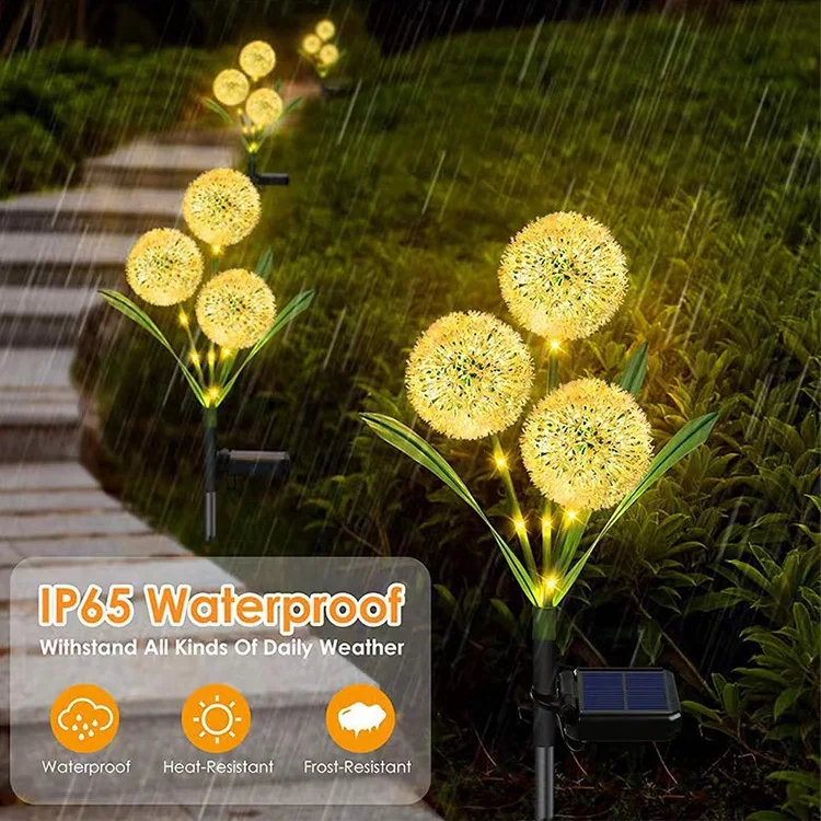 High quality outdoor waterproof Solar dandelion Garden Lights Party Lawn patio Art Wedding decoration Solar flower lights