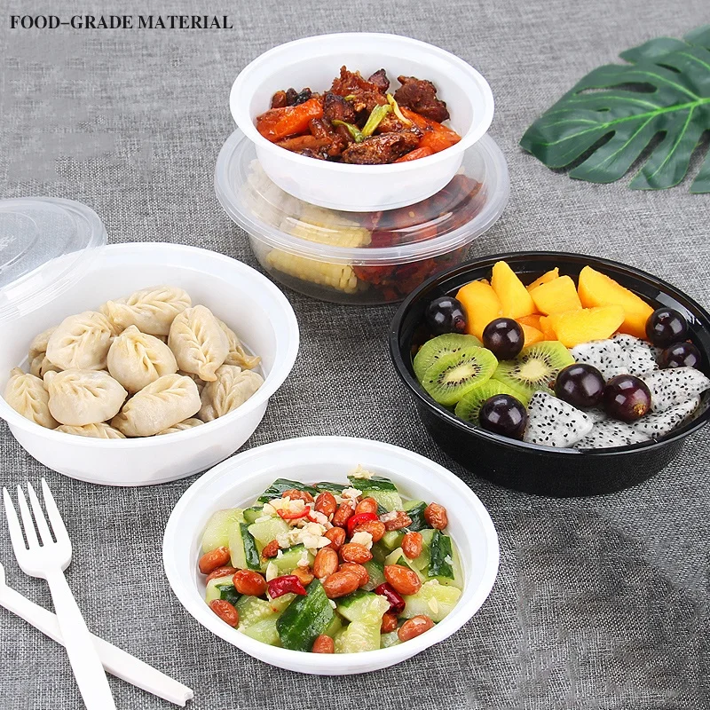 meal prep containers plastic food containers with lids outdoor portable bento lunch box round lunch box