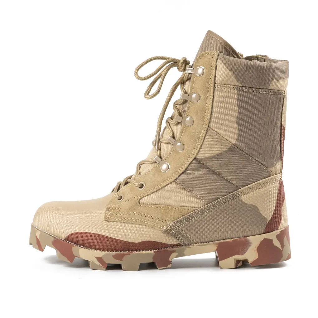 CQB Jungle Black Leather Tactical Combat  Boot CP Camo Boots for Men