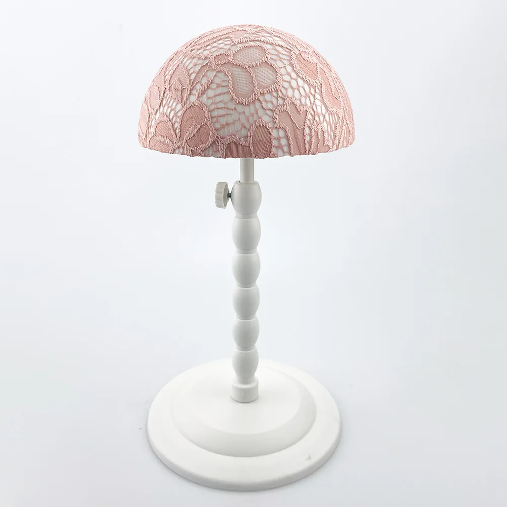 Factory price Mushroom adjustable height wig stand plastic portable home placement easy to install wig hair wig net display rack