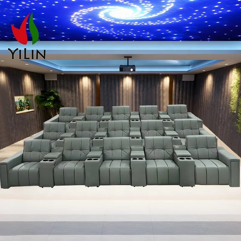Modern Luxury VIP Electric Cinema Cheers Leather Recliner Sofa Set Extendable Living Room Home Theater Sectional Sofas