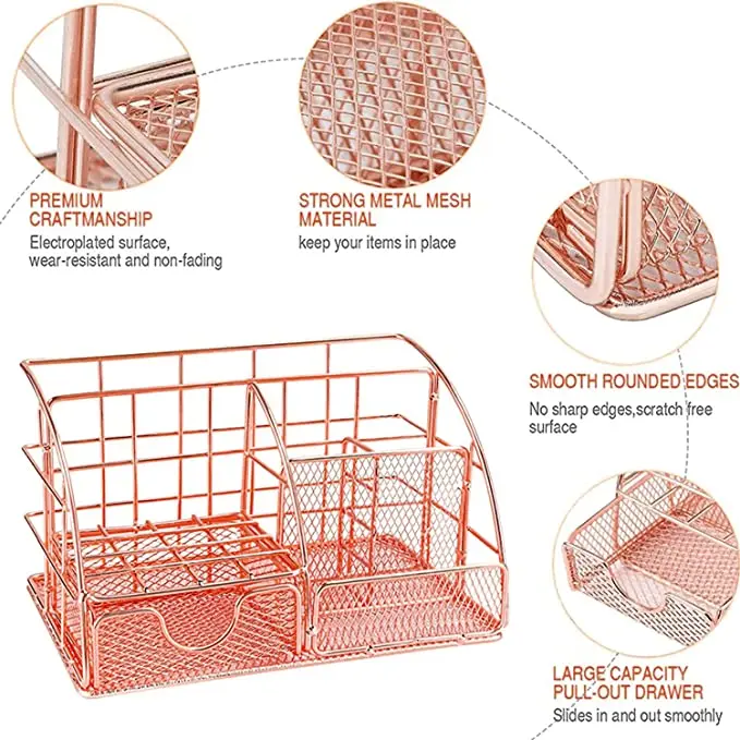 Storage Office Square Desk Organizer Modern  Pen Holders