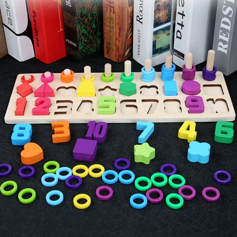  Деревянные игрушки Монтессори геометрическая форма познавательная головоломка развивающие доски