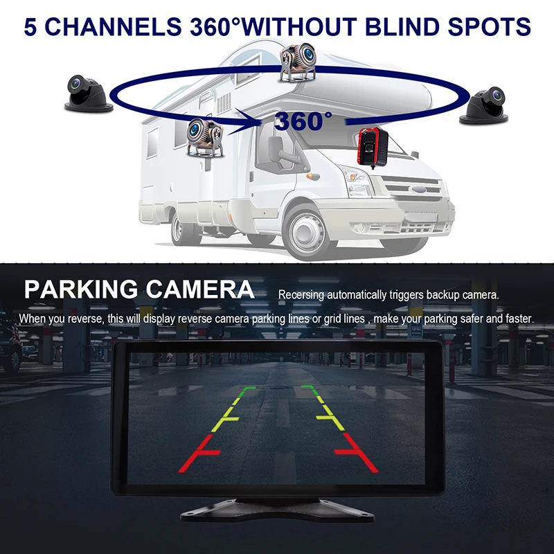 5CH 10.1 Inch Touch Screen Monitor Vehicle DVR BSD DVR