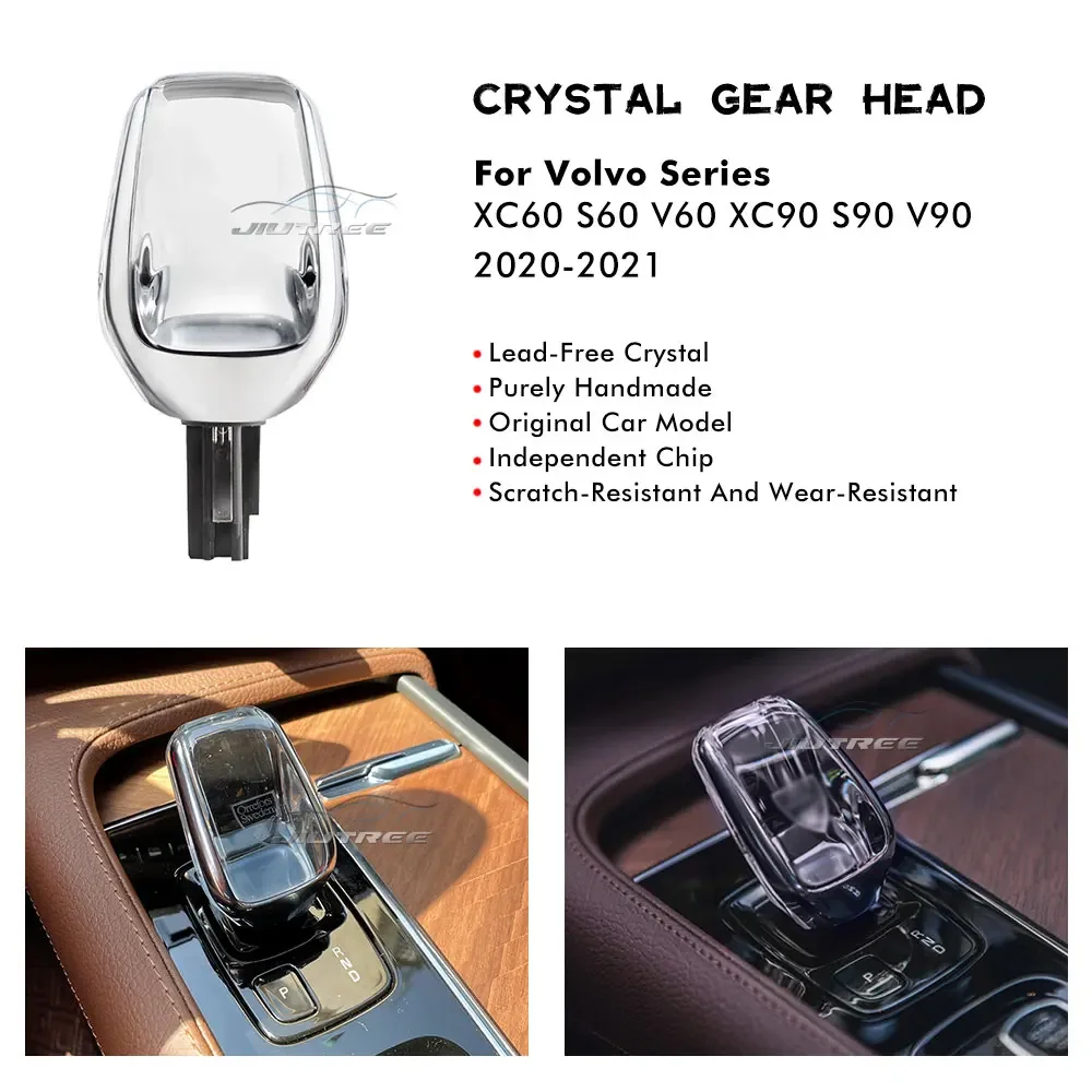 Upgrade LED Crystal Handle For Volvo XC90 S90 V90 XC60 S60 V60 2021 2022 Car Gear Modification Crystal Lever Shift Lever