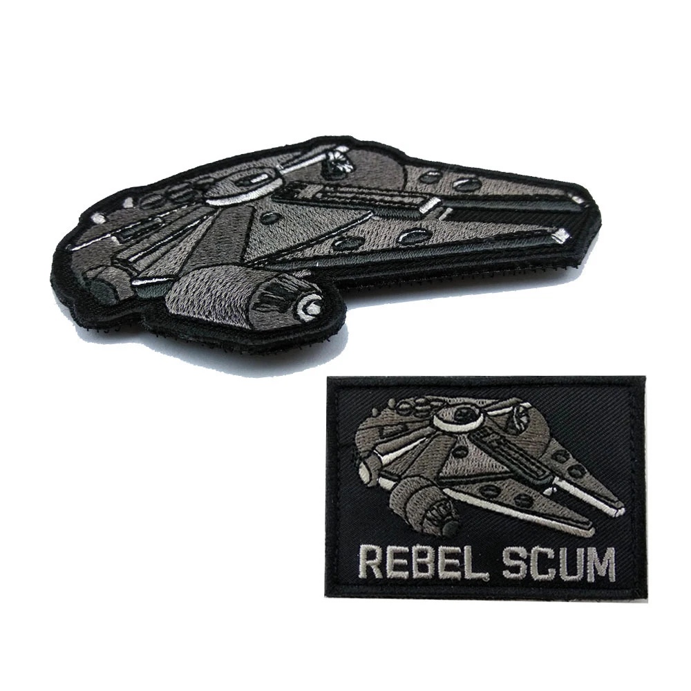 REBEL SCUM Millennium Falcon Armband Morale Sticker Badges Embroidered Patches
