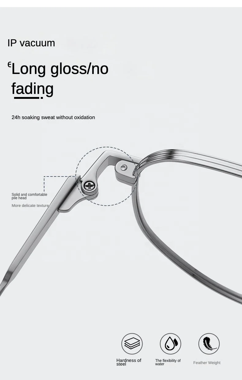 High End Double Beam Retro Titanium Blue Light Filter Eyewear Glasses Literary Optical Glasses Frame For Unisex