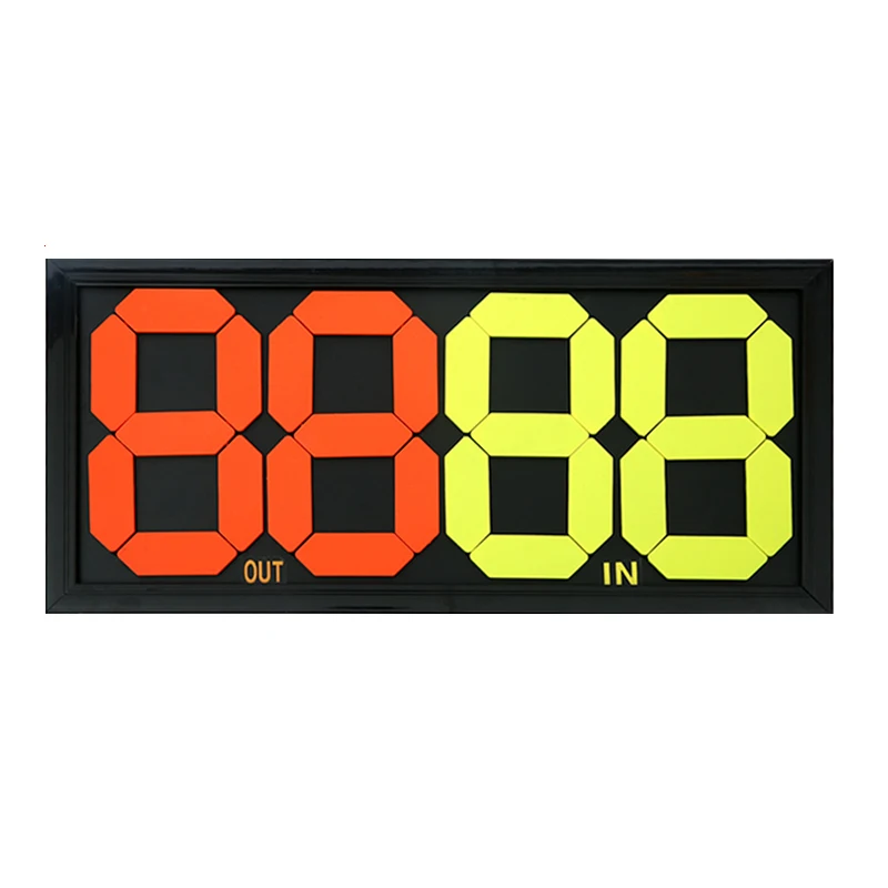Outdoor Football Substitution Cards Soccer Scoreboard Football Number Card Double-sided Display 4-digit Scoreboard