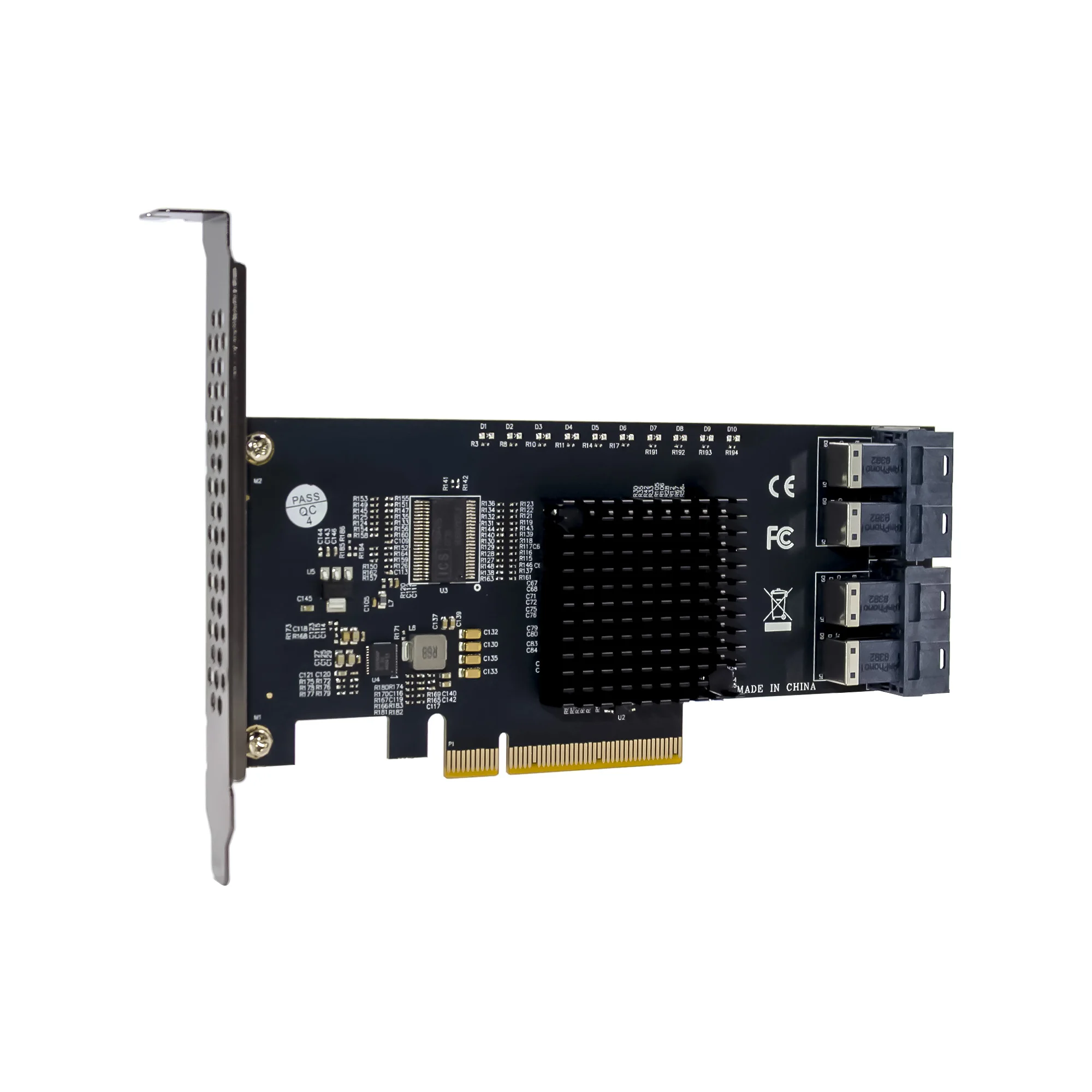 Интерфейсная плата PCIe PEX8724 U2 4-портовый SFF8643 адаптер 32 ГБ/сек. Адаптерная SSD